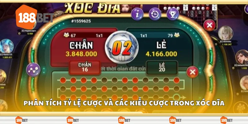 Phân tích tỷ lệ cược và các kiểu cược trong Xóc Đĩa